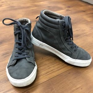 Old Navy boys 1 gray/blue suede high tops